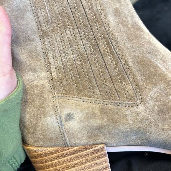 rag & bone Rover Tan Suede Ankle Chelsea Boots 7.5 - Picture 8 of 9